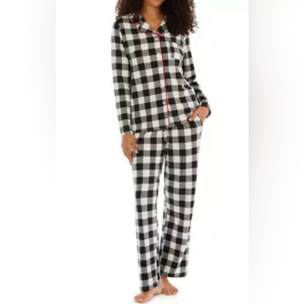 PAJAMARAMA Black Buffalo Check Plaid Pajama 2 Pc. Set Size Large